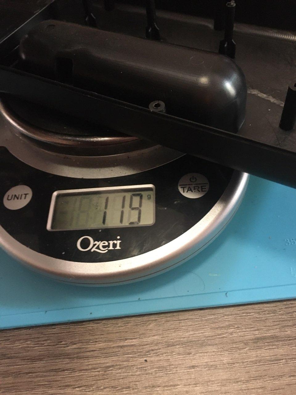 Weight of keyboard bottom, 119 grams