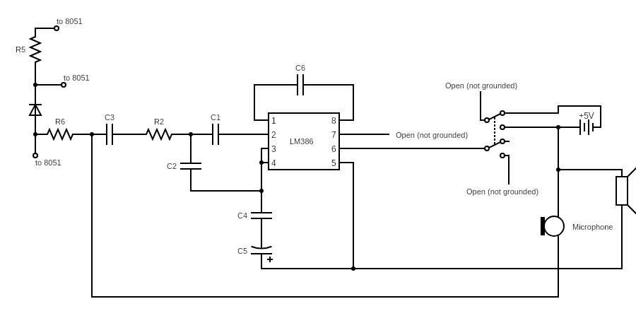 Component-level view of keyboard circuit.